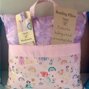 Handmade Purple and Pink Princess Reading Pillow with Bookmark